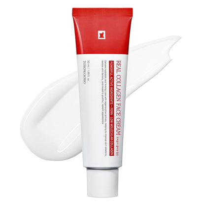 Real Collagen Face Cream, Face & Neck Collagen Face Moisturizer, Tightening, Firming, Lifting & Glow Boosting Cream with Collagen & Hyaluronic Acid, Korean Skincare, 50ml / 1.69 fl. oz.