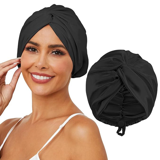 Adjustable silk satin hair bonnet