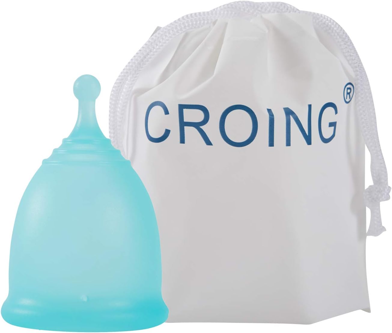 4pcs Menstrual Cup with 1 pc Sterilize Cup,Menstrual Cup Holder, Storing Period Cup(Blue and White)