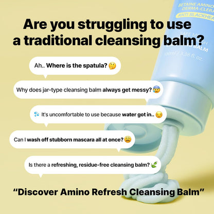 MAKE P:REM Safe Me. Amino Refresh Cleansing Balm, Gentle Makeup Remover for Deep Cleansing, Removes Blackheads, Eye-Safe Cleanser, Korean Skin Care, 3.38 Fl Oz, 100ml