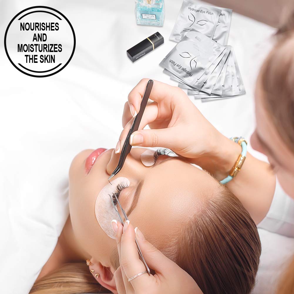 100 Pairs Under Eye Pads, Eyelash Extension 100% Natural Hydrogel Patch Lash Gel Pad for Extensions supplies, Beauty Makeup Mask Kit