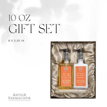 Antica Farmacista Acrylic Bath & Body Gift Set - Includes Body Wash, Body Moisturizer & Acrylic Tray - Bath & Body Gift Set for Women - Orange Blossom, Lilac & Jasmine