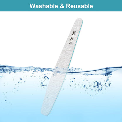15pcs 100/100 Grit Nail Files for Acrylic Natural Nails, Double Sided Coarse Emery Boards for Natural Nails Manicure Nail Supplies for Home & Salon (limas para manicura)