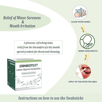 Lemon-glycerin swabsticks gently soothes minor