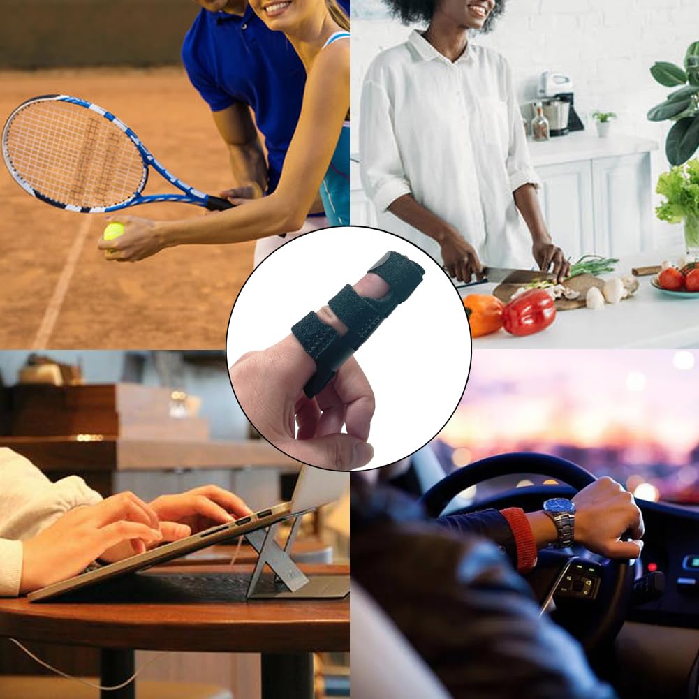 Trigger Finger Splints (4Pcs), Upgraded Finger Splint Finger Brace with 3 Fixing Strap for Mallet Finger, Broken Finger Protector, Knuckle Immobilization, Straightening Support, Arthritis Pain Relief