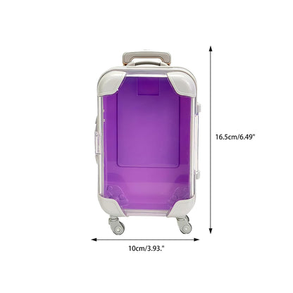 False Eyelash Storage Box, Portable Travel Organizer Mini Luggage False Eyelash Tray Makeup Tool (PURPLE)