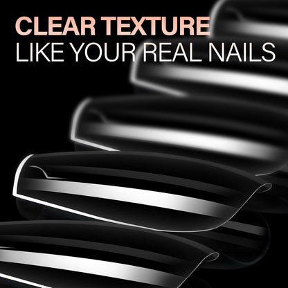 AILLSA Coffin Nails Tips 504PCS Clear Full Cover Nails Medium Gel Fake Nail Tips for DIY Press on Nail Extension, False Acrylic Preshaped Soft Nail Tips (12 Sizes)