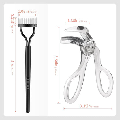 docolor Eyelash Curler with Eyelash Comb, Lash Curler with Silicone Refill Pads Suitable for all eye shapes Curl up to one day Easy to operate No Pinching or Pulling eyelash Eye Makeup Tool