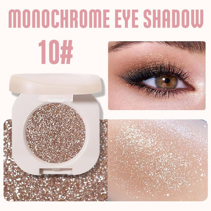 Monochrome Glitter Eyeshadow - Nude Gold Brown Shimmer Eye Shadow, Talc-Free, Paraben-Free, Cruelty-Free, Long-Lasting Single Eyeshadow Palette for Everyday & Special Occasions 10#