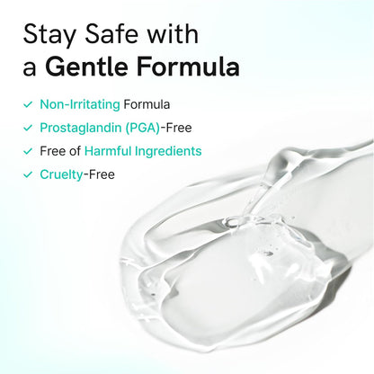 Korean Lash Serum for Fuller, Thicker Lashes | Daily Eyelash & Eye Brow Growth Booster with Biotin, Centella, Peptides, Hyaluronic Acid | Prostaglandin-Free, Vegan, Non-Irritating, 0.3 fl oz