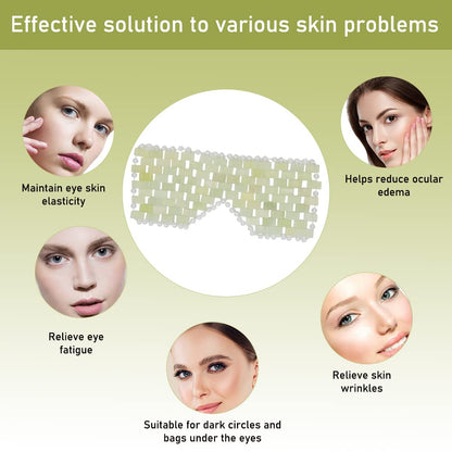 Jade Face Mask, Relief Jade Eye Mask, Natural Jadestone Eye Mask, Skin Care Massage Tool for Swollen, Eliminate Wrinkles, Dark Circles