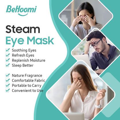 Steam Eye Mask, 10 Packs Heated Eye Mask, Self Heating Disposable SPA Warm Compress for Eyes Sleep Mask, Soothing Moist Heat Eye Masks, Travel Essentials & Relaxation Gifts (Unscented)