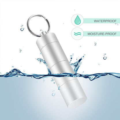 Opret Keychain Pill Holder, 3 Compartments Metal Small Pill Case, Waterproof Portable Travel Pill Box, Pill Container for Purse (Silver)