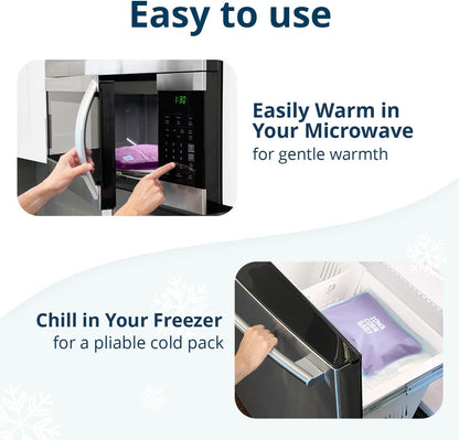 Microwave Heating Pad (with Removable Cover) – Weighted Microwavable Moist Heat Therapy Pad for Back, Neck, Shoulders, and Cramps – Portable, Reusable Cold or Warm Compress, 10" x 7", 2.5lbs