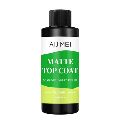 AIJIMEI Elegant Satin Matte Top Coat for Nails Finish Nail Polish Matte Nail Top Coat, Long-Lasting Nail Polish Matte Top Coat & Quick-DryTop Coat Satin Matte TopCoat 4 Fl Oz