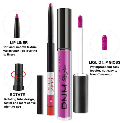 evpct 2Pcs Hot Pink Matte Lip Liner and Lipstick Combo Set for Women, Hot Pink Lip Combo Set Liquid Lips Stick Gloss and Lipliner Stains Set Long Lasting Waterproof, Lips Makeup 24 Hours originale