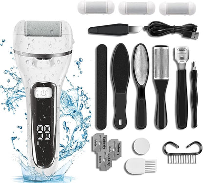 Electric Foot Callus Remover, Foot Polisher for Feet with Rechargeable Waterproof Professional Pedicure Kit, Black, 20 Count (Pack of 10)
