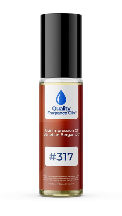 Quality Fragrance Oils' Venetian Bergamot Impression #317 | Long-Lasting Perfume Oil, Alcohol-Free, Strong Scent, 10ml Roll-On | Affordable Alternative to Designer Fragrances