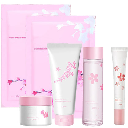 6Pcs Amino Acid Skin Care Products Set, Sakura Skin Care Sets, Nicotinamide Skin Care Gift Set for Women Girls, Skincare Routine Set, Face Care Kit with Cleanser, Mask, Toner, Eye Cream, Moisturizer