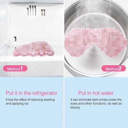 Quartz Eye Mask, Rose Jade Eye Mask Natural Crystal Sleep Mask, Eliminate Wrinkles Puffiness Headache and Migraine Relief Mask (#2-rose quartz)