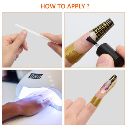 200 PCS Nail Forms for Builder Gel, AHIER Self-adhesive Nail Extension Forms for DIY at Home Professional Nails Art Supplies