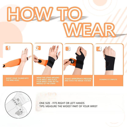 2 Pack Wrist Brace Support for Carpal Tunnel Pain Relief, Ultra Thin Elastic for Tear, Ulnar Wrist wraps Repetitive Wrist Use Injury, Fit Left or Right Hand, Small and Medium Hands Sizes