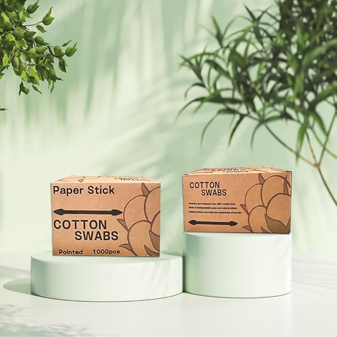 Precision tip cotton swabs/double pointed