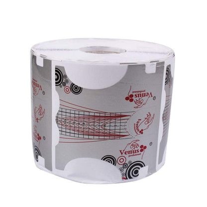 500Pcs Nail Form, Nail Art Guide Stickers for Acrylic UV Gel Nail Tips Manicure Extension Tool (1 Roll / 500 PCS - Sliver)