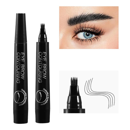 Eyebrow Pen Waterproof, Liquid Eyebrow Pencil with a Micro-Fork Tip Applicator Creates Natural Looking Brows Effortlessly, Black
