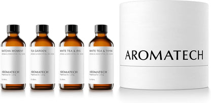 AromaTech The Tea Collection Set | Gift Set of Aroma Diffuser Essential Oils Blend of Matcha Moment, Tea Garden, White Tea & Iris and White tea & Thyme - 60 Milliliter