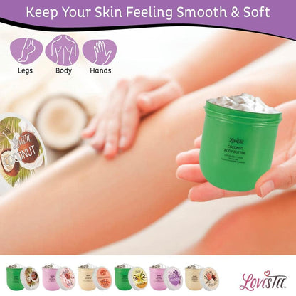 LOVESTEE Moisturizing Body Lotion, Women-Men's Christmas-Birthday Gift Set, Soothes All Skin Types includes Shea Butter, Fragrances Lavender, Vanilla, Rose, Honey Almond, Coconut and Floral