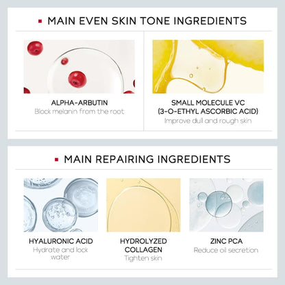 Niacinamide Skincare Set: 4pcs Beauty Kit with Cleanser, Toner, Serum, & Facial Cream - Hydrates & Evens Skin Tone - TSA-Friendly Travel Sizes, Perfect Gift for Women, Moms, & Teens