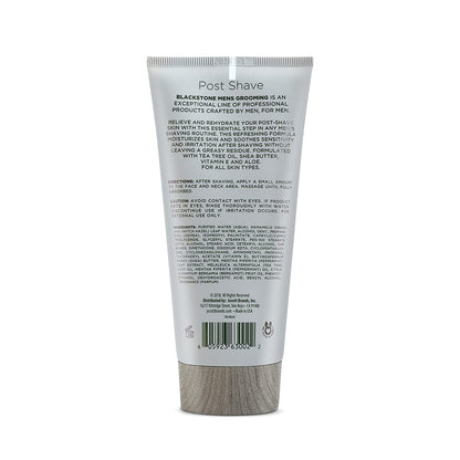 Blackstone Men's Grooming Post Shave Moisturizer with Tea Tree Oil, Shea Butter, Vitamin E, & Aloe | Soothing Cooling Balm | Cruelty & Paraben Free | Made in USA | Sandalwood (6 oz)