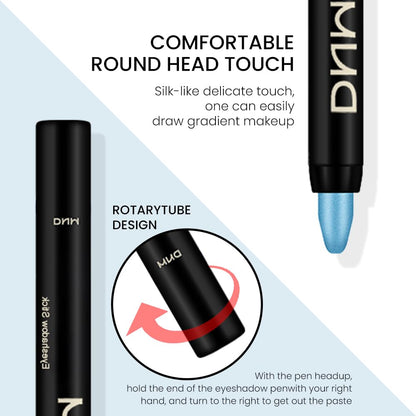 Kaely 4Pcs Metallic Shimmer Eye Shadow Sticks Set, Sky Blue Dazzling Blue Greenish Cyan Royal Blue, Eyeliner Pencil Eyeshadow Palette Halloween Makeup, Eye Highlighter Brightener Stick for Women