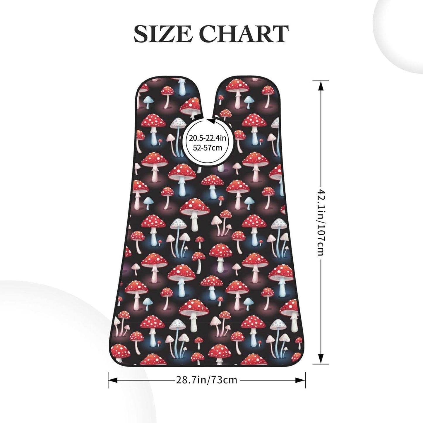 Waterproof Grooming Apron, Non-Stick Beard Bib with Suction Cups, for Goth Red Mushrooms