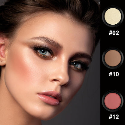 3 Pcs Cream Contour Stick Makeup Kit, Shades with Highlighter,Blush and Bronzer Contour Stick for Sculpt the Cheeks, Waterproof, Matte & Dewy Finish (Light-Medium,#02+#10+#12)