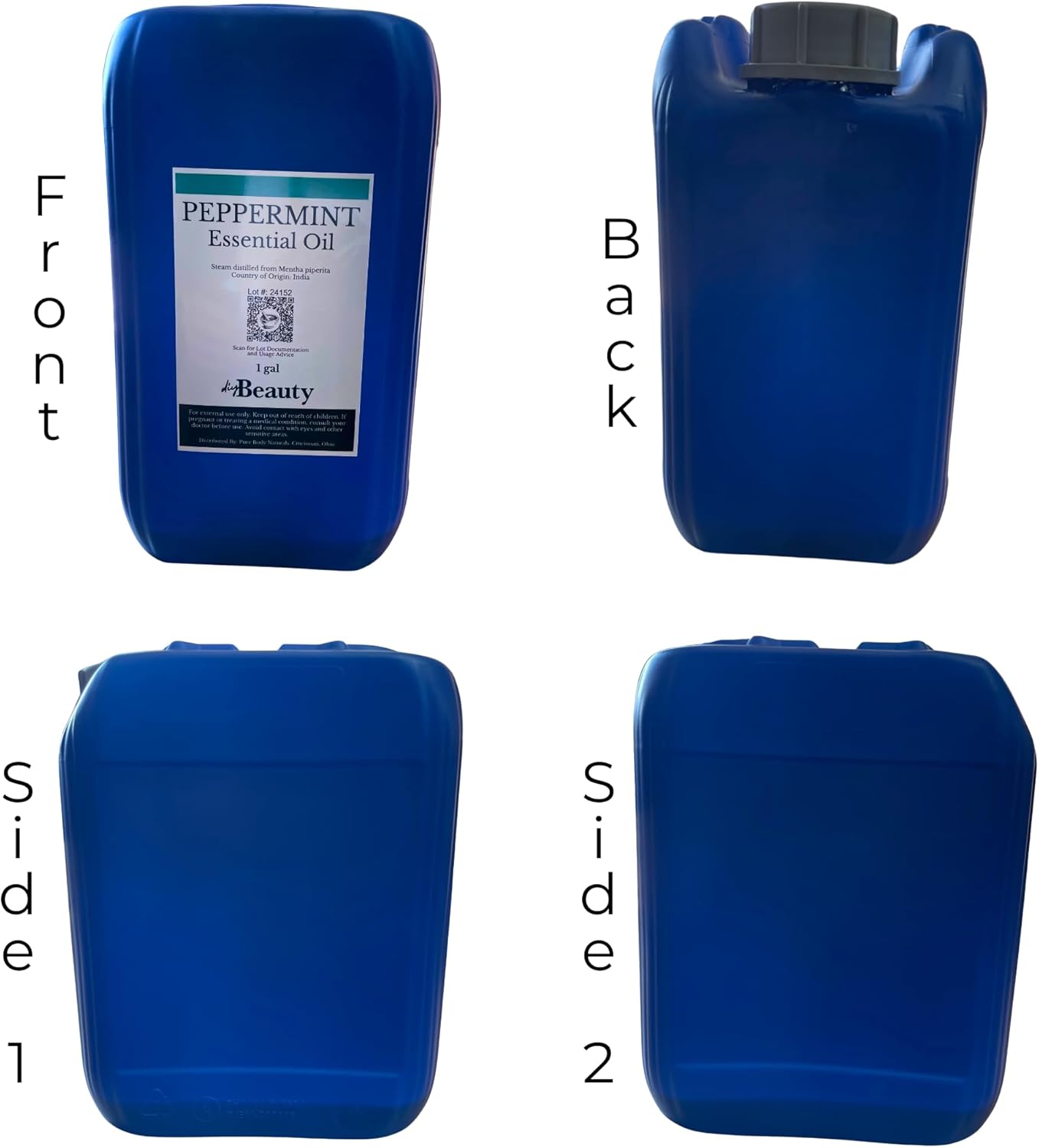 Bulk Peppermint Essential Oil - Large 1 Gallon Jerrican - 100% Pure and Undiluted Therapeutic Grade Mentha Piperita - Concentrated Extract