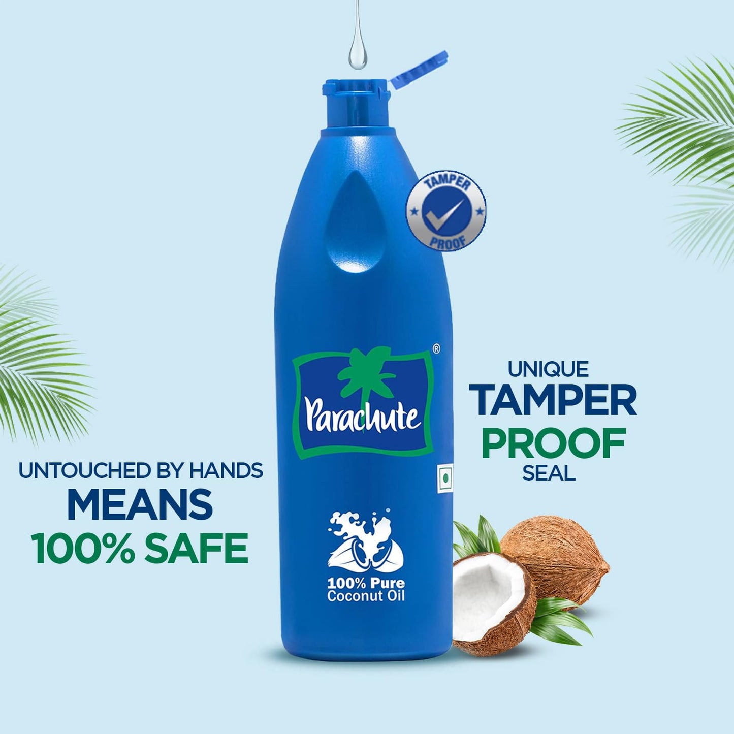 Parachute Coconut Oil| 100% Pure & Natural| Unrefined Coconut Oil| No Chemicals & Preservatives| Fresh Long Lasting Aroma| Untouched By Hands| 18.8 Fl oz | Pack of 2