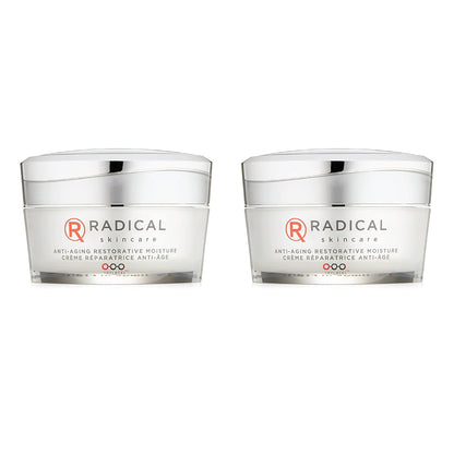 Radical Skincare Anti Aging Restorative Moisturizer - w/Jojoba, Vitamin E, & Aloe | Hydrating | Antioxidant Rich, Non-Drying, Gentle | For All Skin Types | Paraben & Cruelty Free (1.7 Oz, 2 Pack)