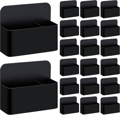 20 Pack Magnetic Dry Erase Marker Holder Bulk Whiteboard Magnetic Marker Holder Pen Pencil Organizer for Classroom Whiteboard Refrigerator Locker Storage (Black)