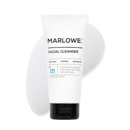 MARLOWE. No. 121 Facial Cleanser 6 oz, Daily Mens Face Wash with Natural Extracts & Antioxidants, Soothes, Purifies, Refreshes, Thick Lather, Fresh Woodsy Scent
