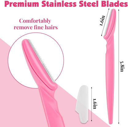 100 Pcs Eyebrow and Face Razors for Women and Men, Multi-Color Facial Shavers with Protective Covers, Safe for Beginners
