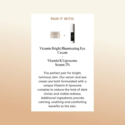 Naturium Vitamin Bright Illuminating Eye Cream, Under Eye Repair Cream for Dark Circles, with Vitamin K, Phyto-Complex, & Mineral Pigments, Medium/Deep, 0.5 oz