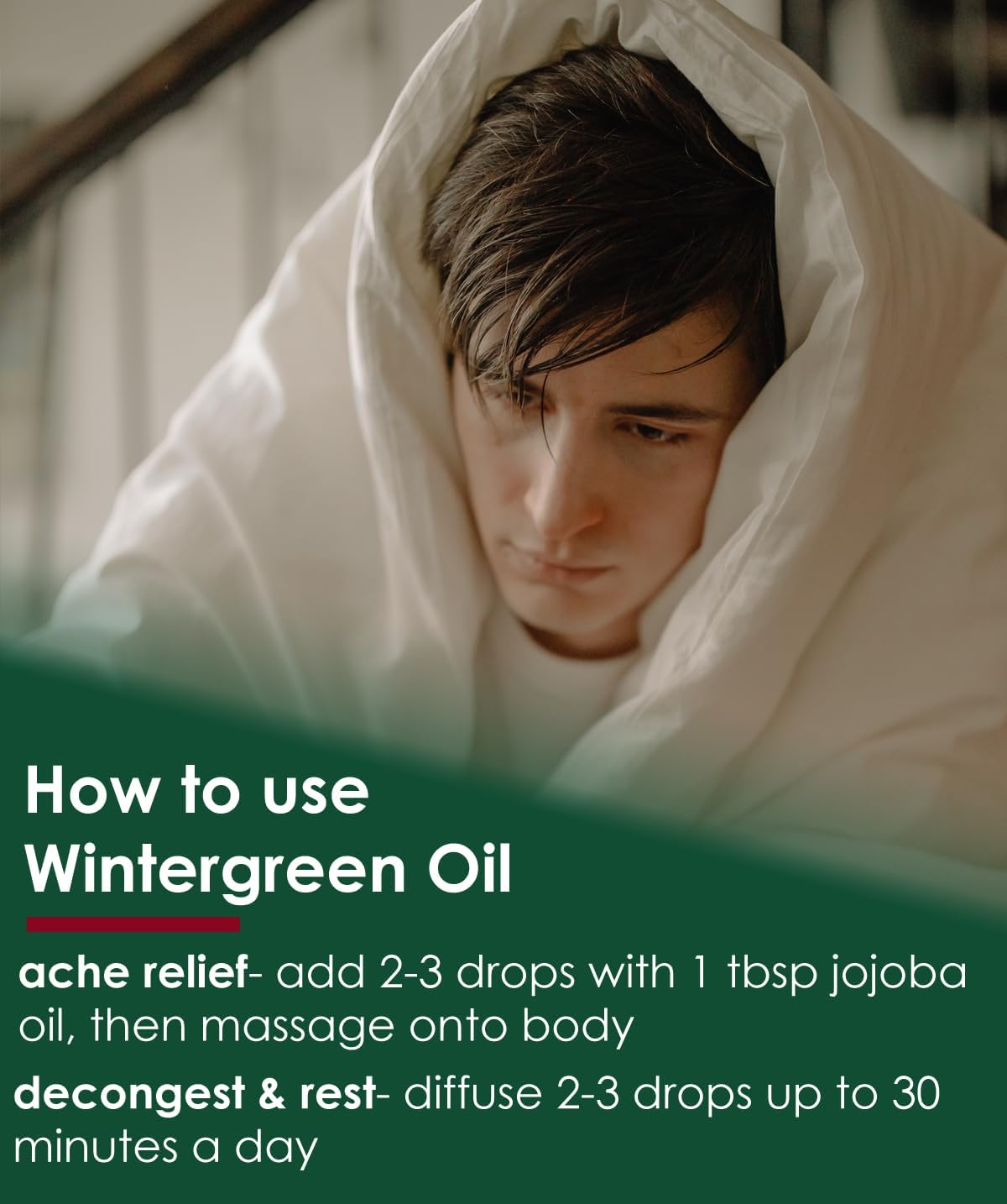 16 fl oz - Wintergreen Essential Oil (100% Pure & Uncut), Aluminum Bottle - GreenHealth