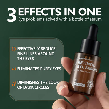 Retinol Eye Serum, Anti-Aging with Hyaluronic Acid Vitamin E Ceramide for Dark Circle, Fine Lines & Under Eye Bags Visibly Reduces, 1.02 fl.oz