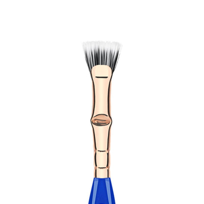 Bdellium Tools Professional Makeup Brush - Golden Triangle 730 Bent Mascara Fan - With All Vegan and Soft Synthetic Fibers, For Applying Mascara (Blue, 1pc)