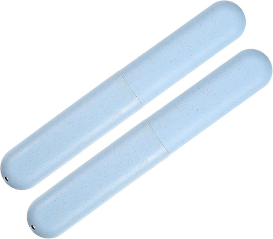VOCOSTE 2pcs, Traveling Toothbrush Holders Case, PP Toothbrush Case for Travel Business, Blue, 8.07''x1.22''x0.83''