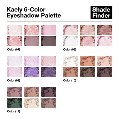 Kaely 6 Colors Mini Neutral Eye Shadow Palette Makeup, Taupe Rosy Brown Smokey Plum Forest Green Nude Beige Cocoa Brown Matte Eyeshadow Palette for Older Women Pigmented Waterproof, Cruelty-free, 11