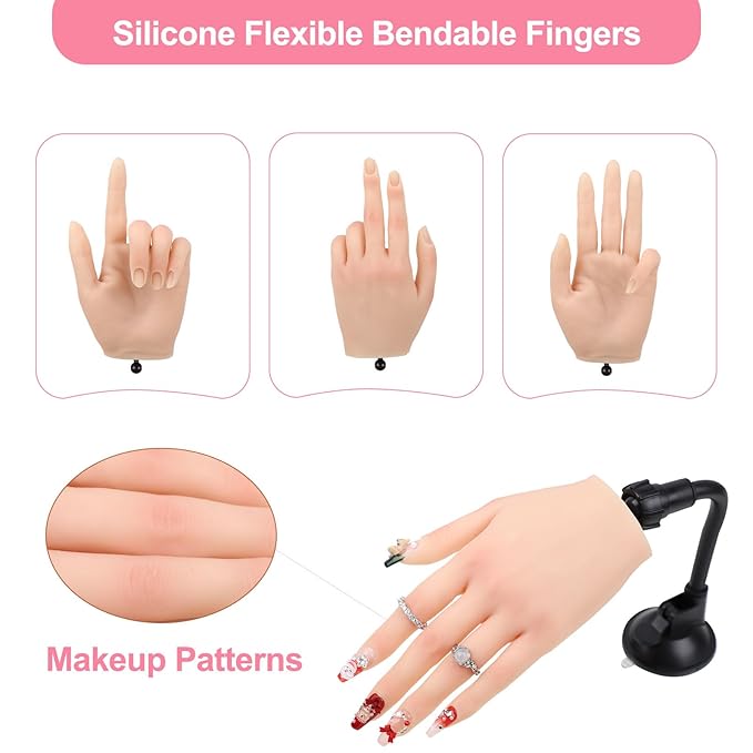 Nail practice hand for acrylic