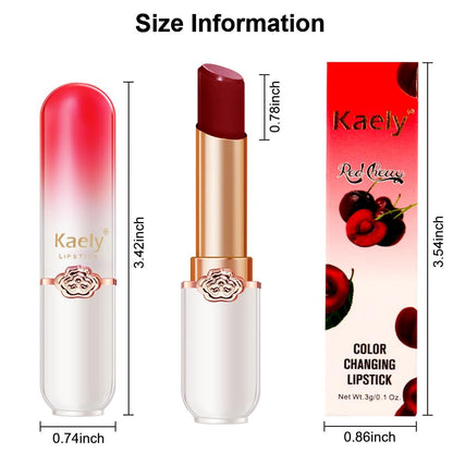 Kaely 2Pcs Hydrating Honey Lipstick Tinted Lip Balm, Black Red Cherry Color Changing PH Lipstick Makeup, Korean Magic Lip Stain Long Lasting Waterproof, labiales magicos 24 horas originales